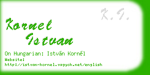 kornel istvan business card